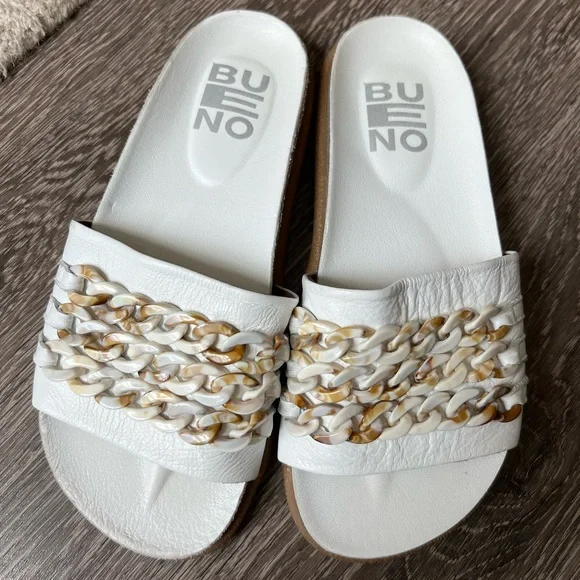 Free People Bueno Footwear Emilia White Chain Slide - Picture 3 of 8